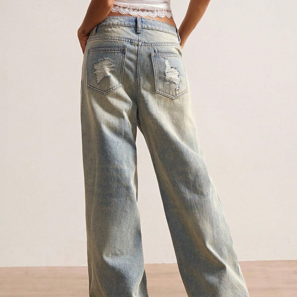 Casual Women's Boho Woven Embroidered Beaded detailed Jeans - Picture 7 of 8